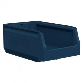Складские лотки — Складской лоток Logic Store 350x225x150 мм iPlast синий индиго с отверстиями для продольной перегородки — фото
