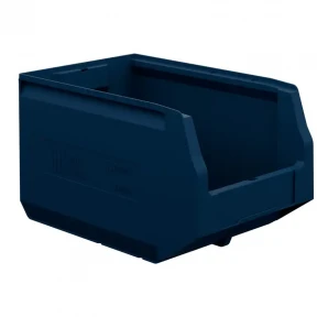 Складские лотки — Складской лоток Logic Store 350x225x200 мм iPlast синий индиго с отверстиями для продольной перегородки — фото