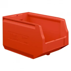 Складские лотки — Складской лоток Logic Store 350x225x200 мм iPlast красный с отверстиями для продольной перегородки — фото